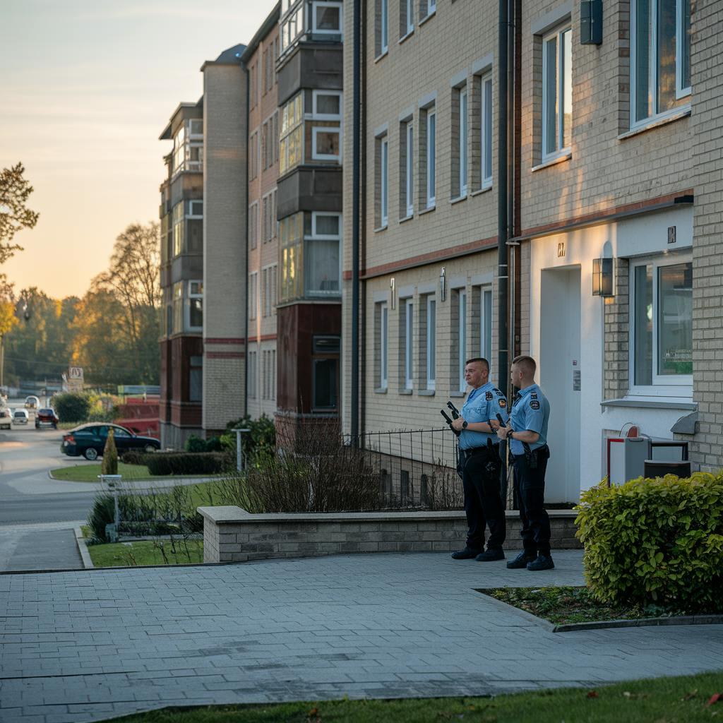 Deux hommes devant un bâtiment 