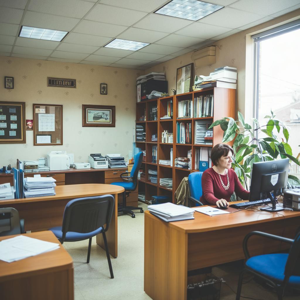 Une dame qui travail sur son bureau 