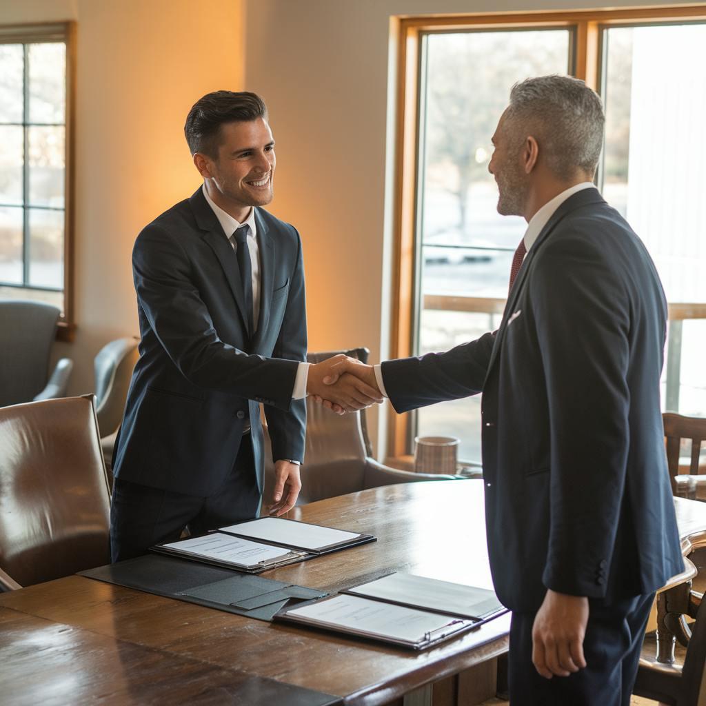 Two men shaking hands 