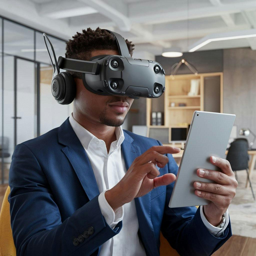 Un homme utilisant un casque VR 