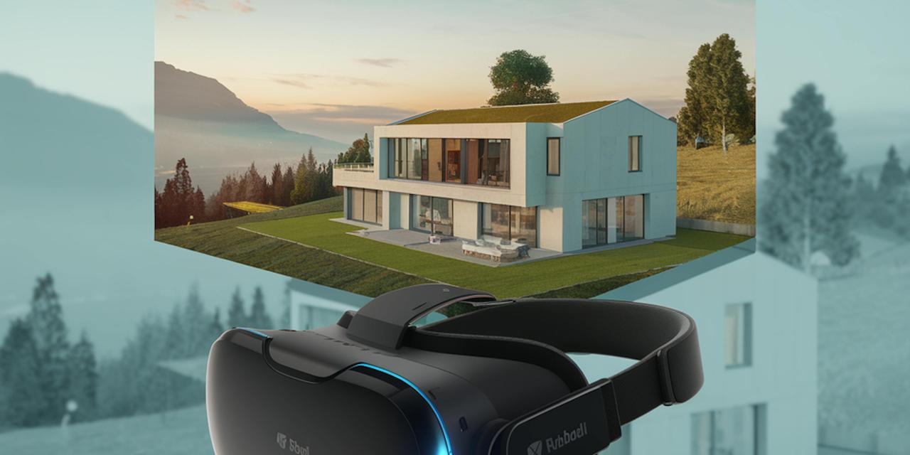 Un casque VR avec une maison 