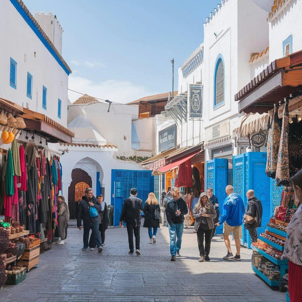 People walking in an alley