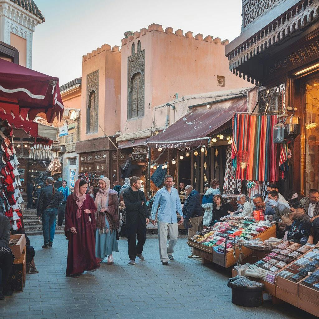 People walking in a market