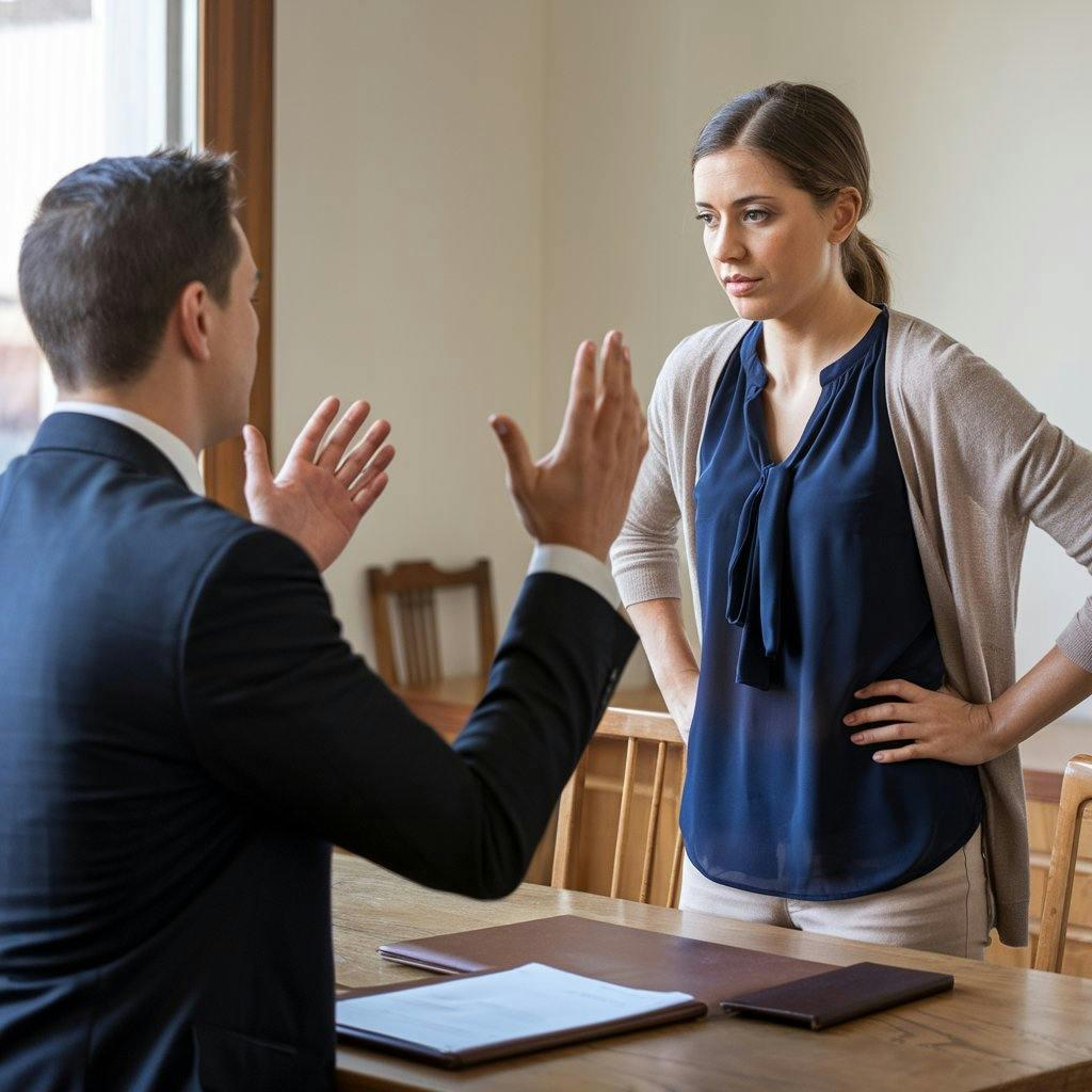 Un homme et une femme en train de parler dans le bureau 