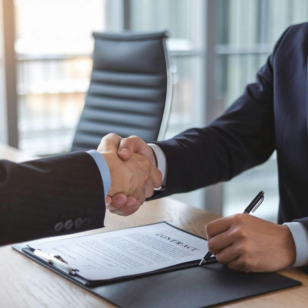 Two men shaking hands 