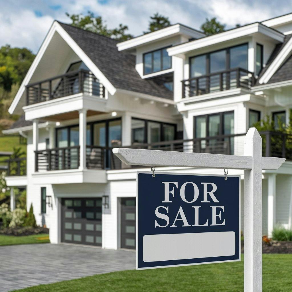 A house with a for sale sign